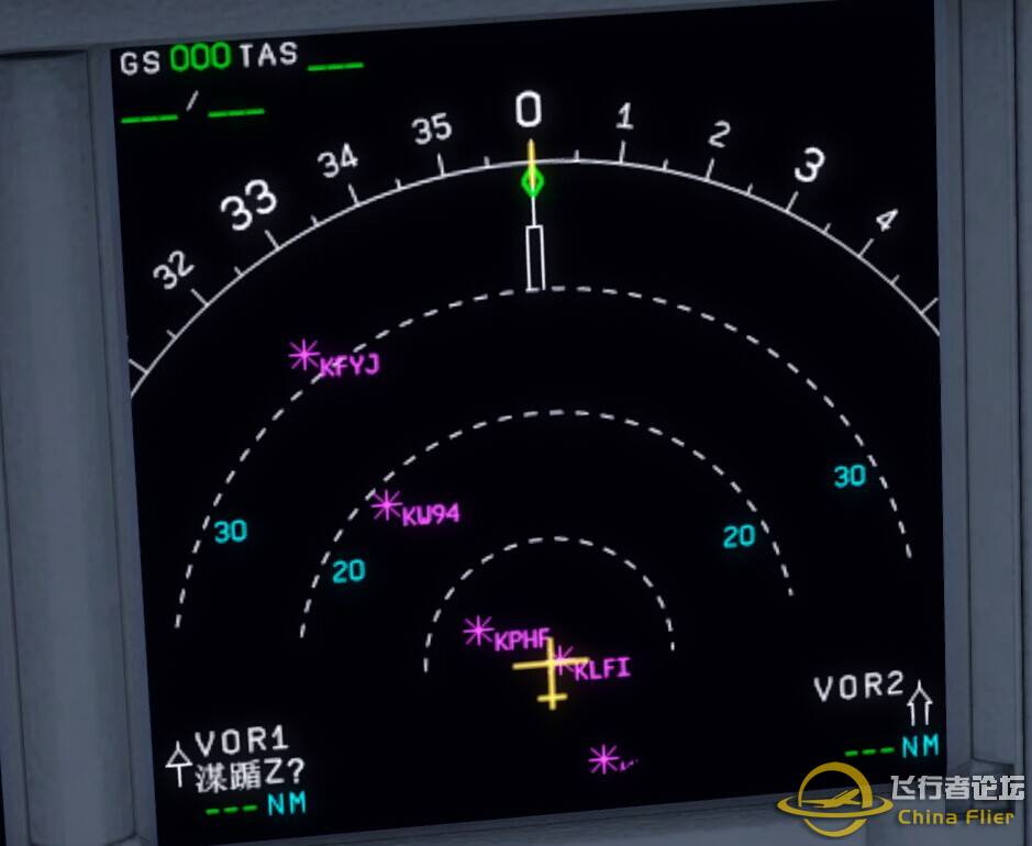 AS320安装后ND面板VOR台名乱码显示-917 