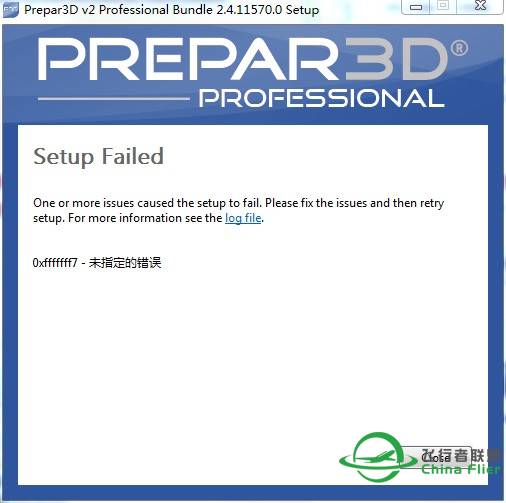 P3D v2.4安装至一半出错-9334 