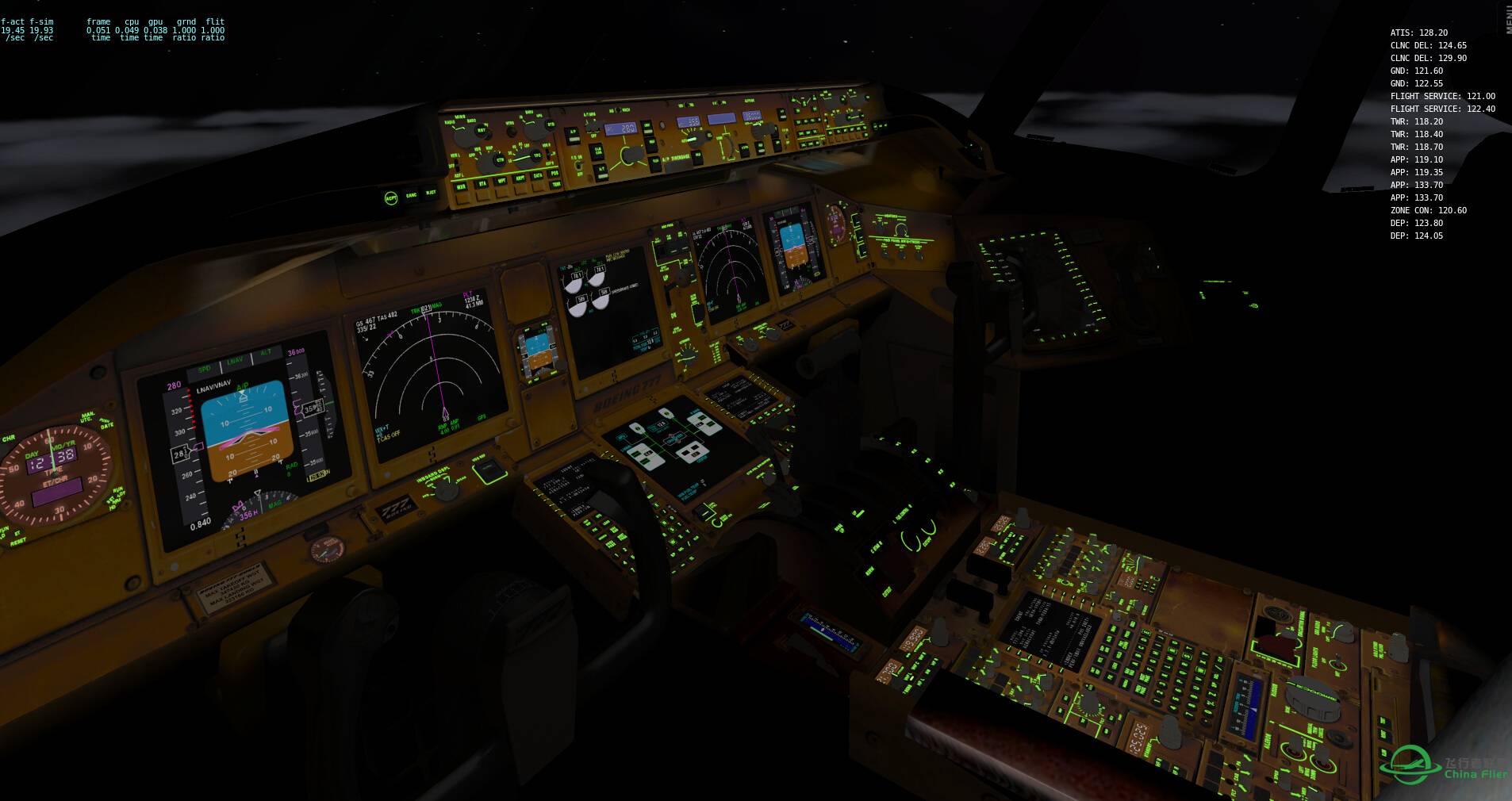 XPLANE10 Boeing777cockpit v1.1 全新驾驶舱美图-6749 