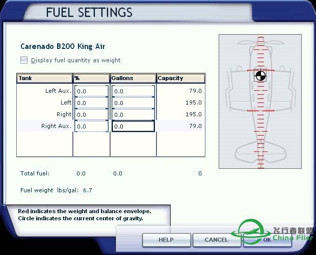 关于Carenado KingAir B200的重心。-505 
