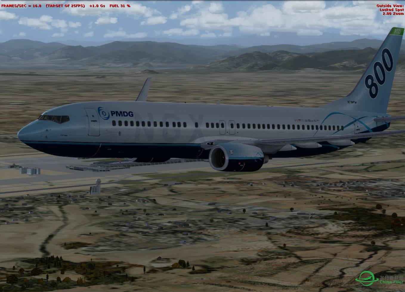 刚刚转投P3D  PMDG738 首飞ZBAA-5785 