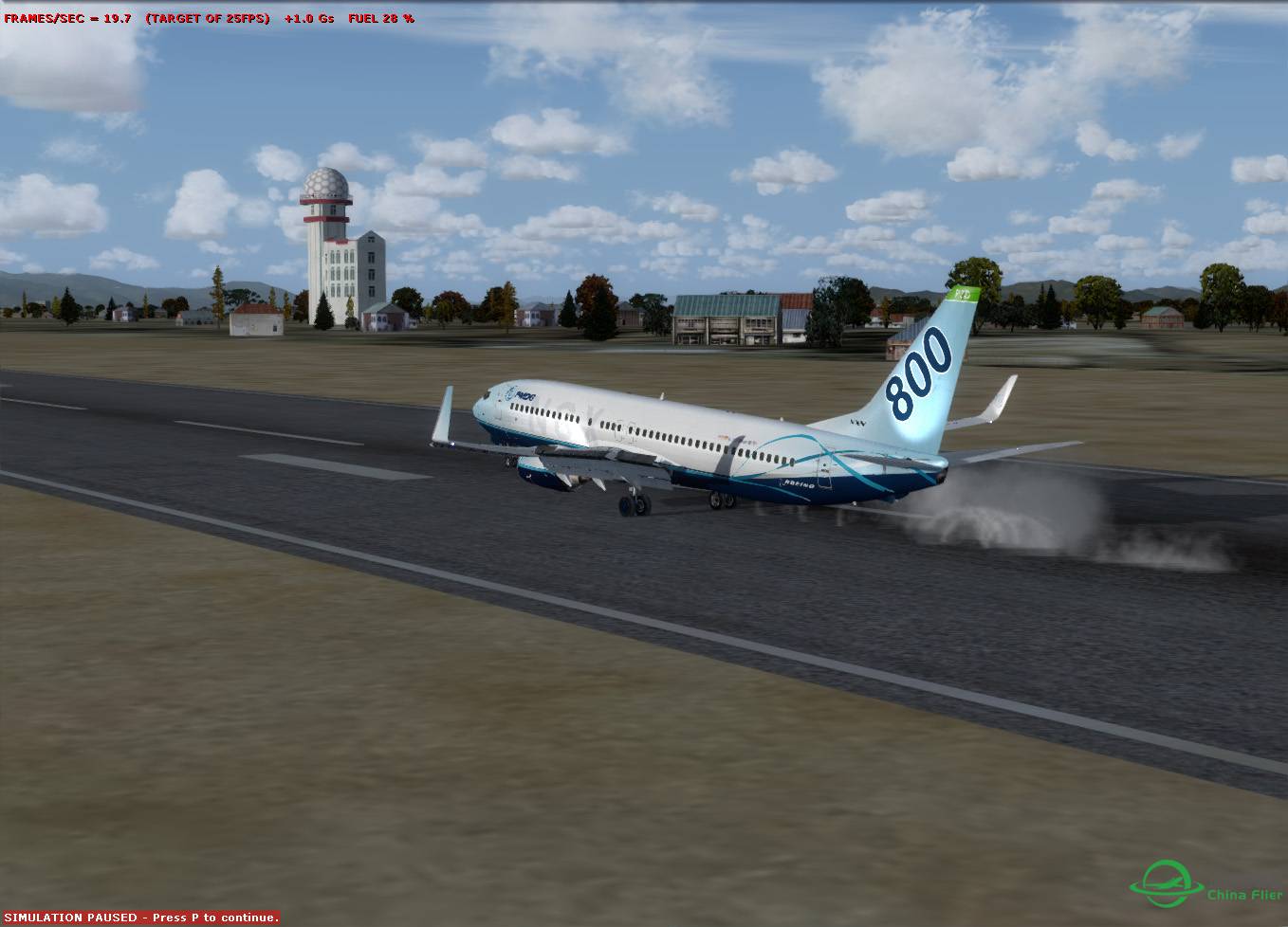 刚刚转投P3D  PMDG738 首飞ZBAA-3242 