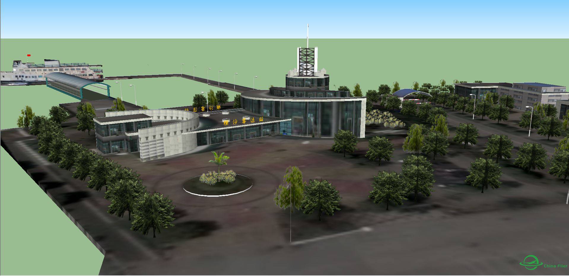 横沙岛地景的横沙客运码头建模完成-6052 