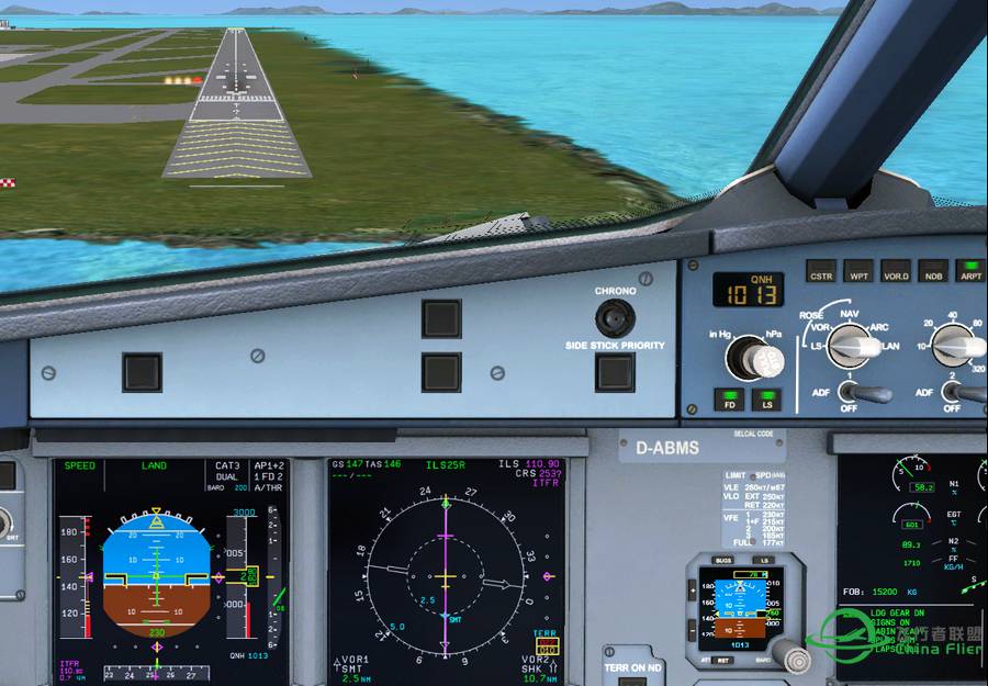 Aerosoft A320ILS自动降落（盲降）前后图示-1522 