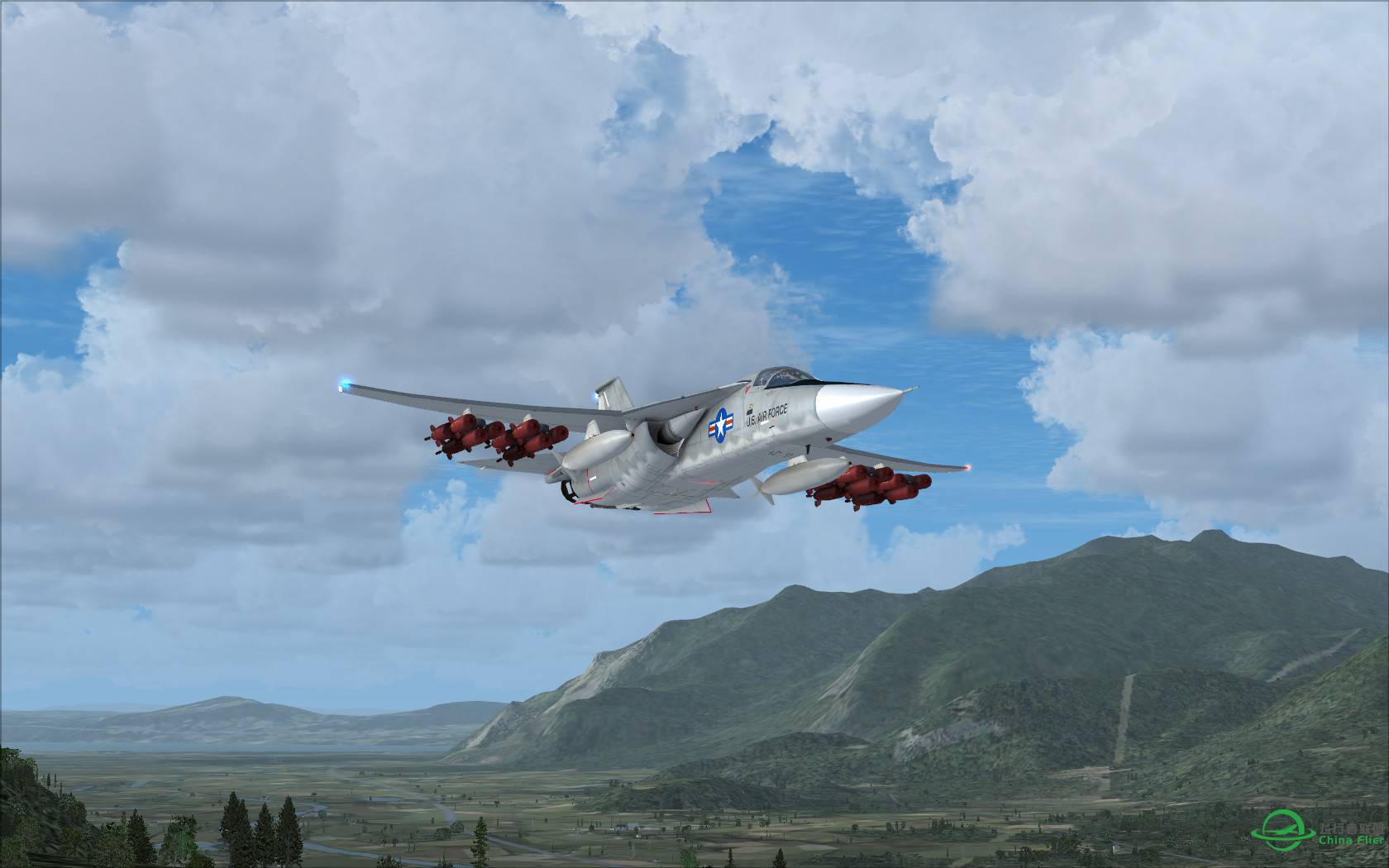 FSX steam原版地景其实也不错: 阿尔卑斯山谷-6099 