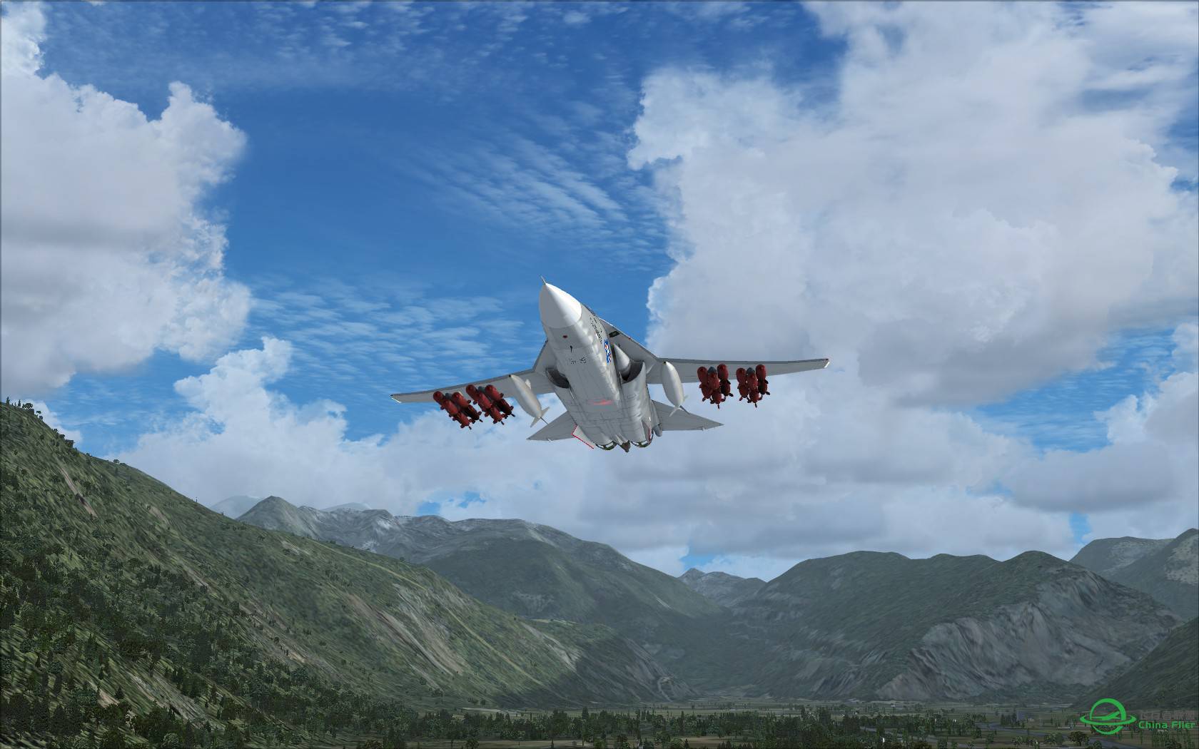 FSX steam原版地景其实也不错: 阿尔卑斯山谷-5235 