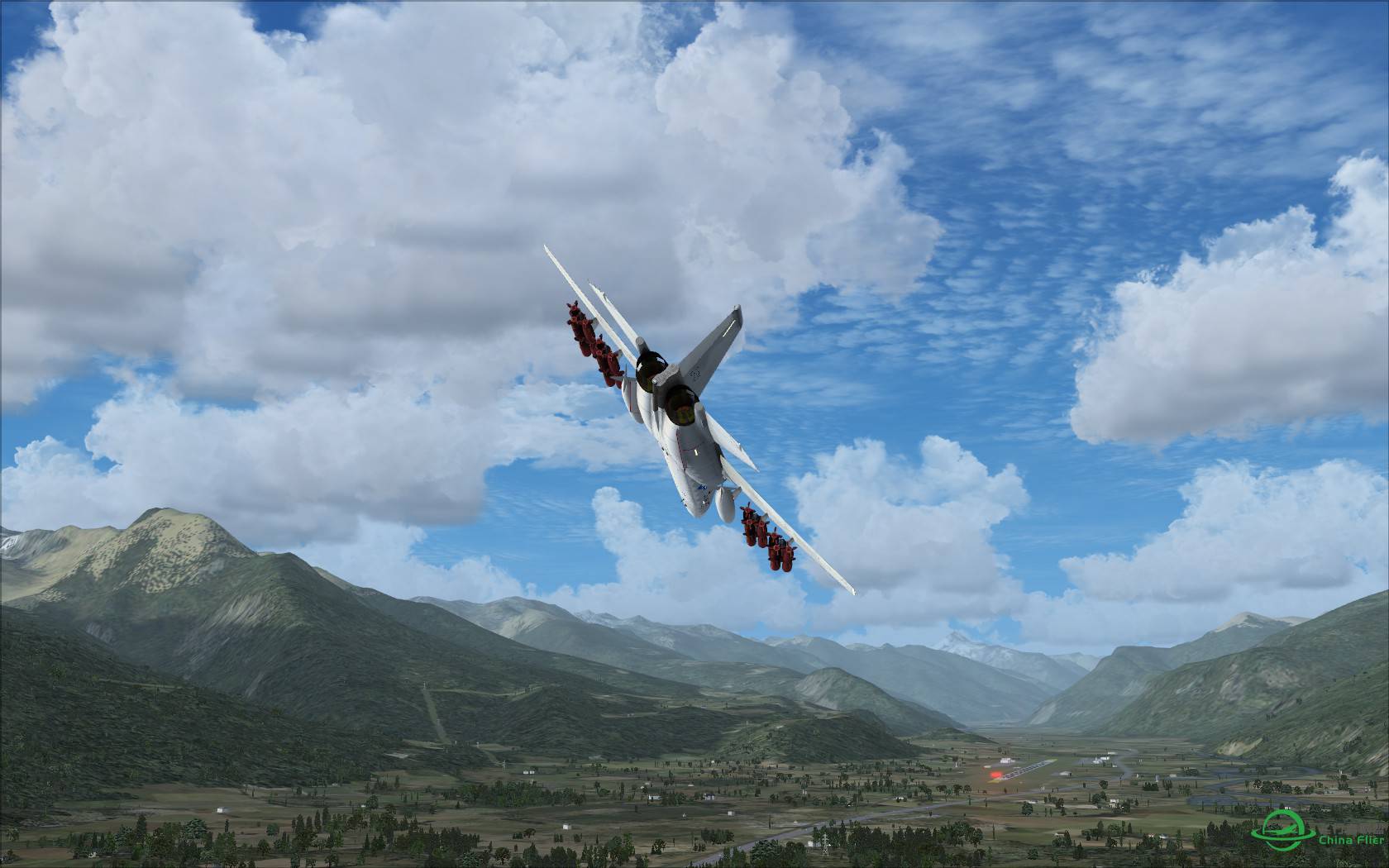 FSX steam原版地景其实也不错: 阿尔卑斯山谷-8721 