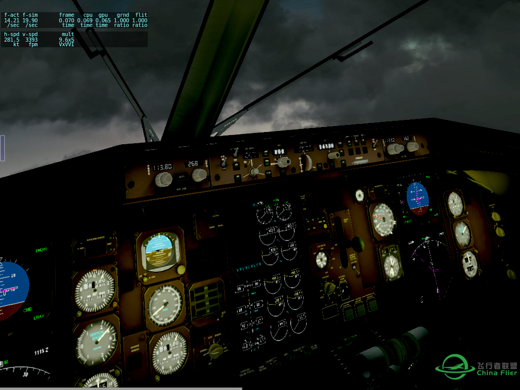 【x-plane】RKSI B757雨中离场-4966 