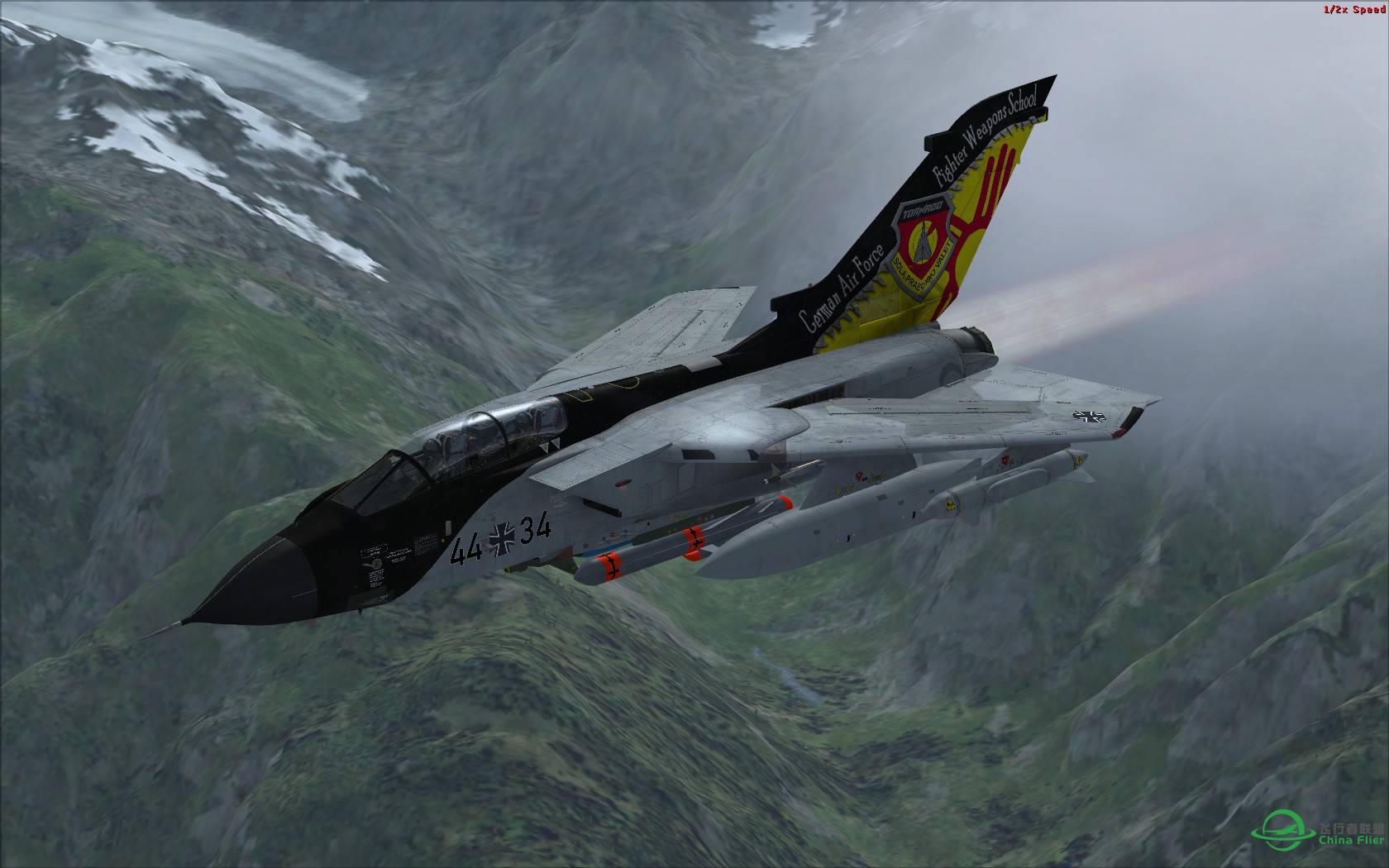 最新版Justflight狂风多用途战斗机+雪峰冰川和云海-7951 