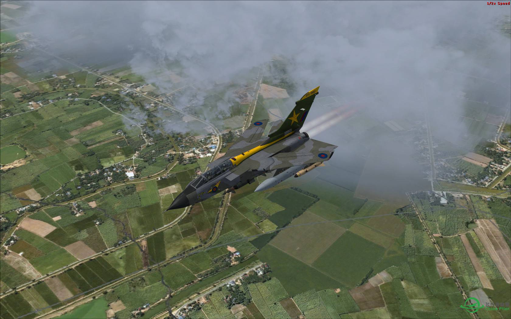 最新狂风Tornado战机迷彩涂装飞越田野与薄云-3913 