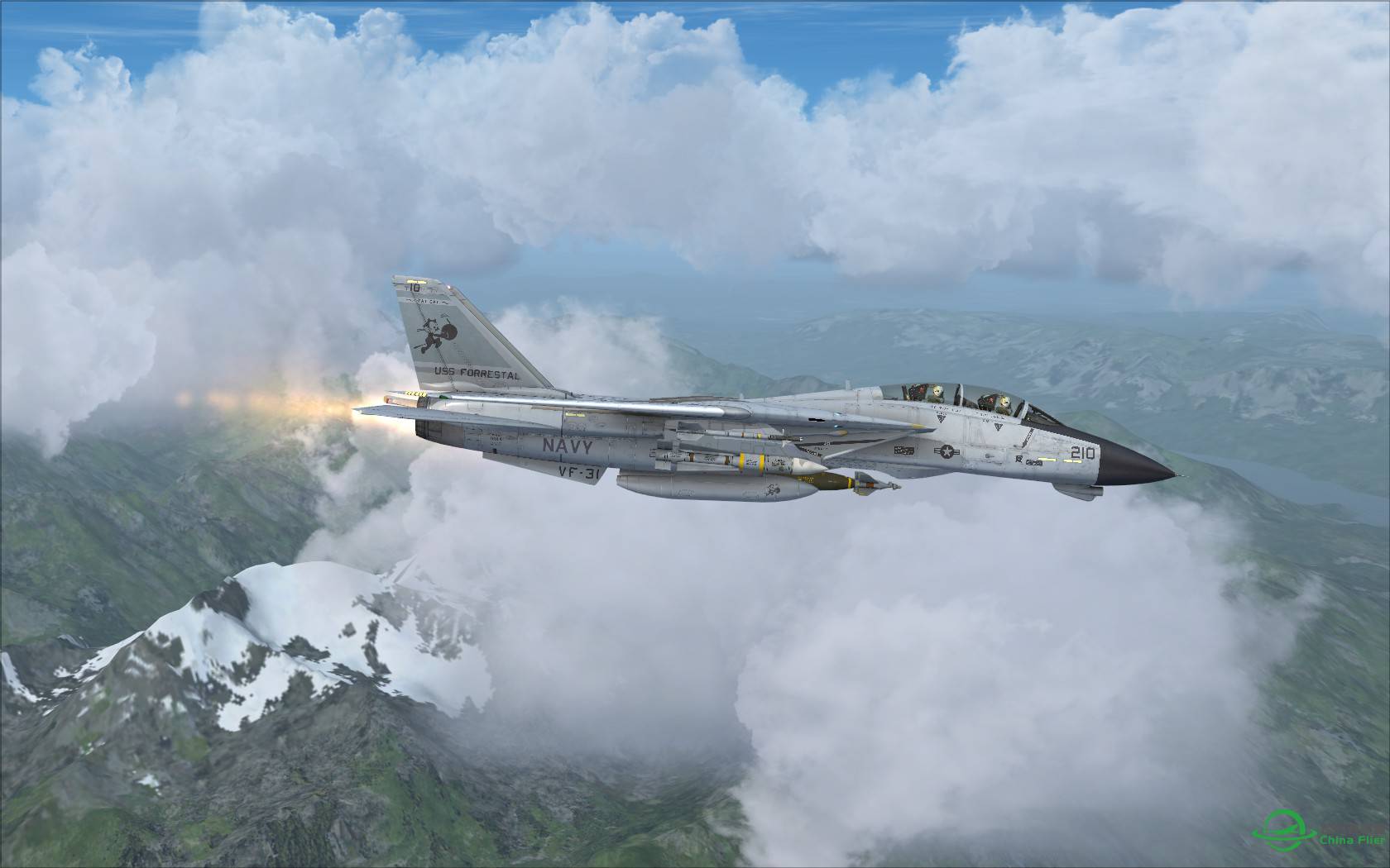 云雾缭绕的蓝色北美冰川地景与水面效果+AS F-14X-1224 