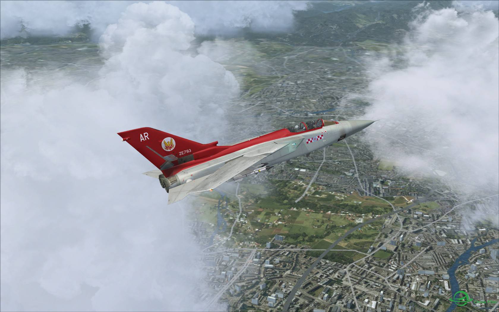 城市地景(Orbx Global)与低空卷云效果(REX)+Alphasim狂风战机-9406 