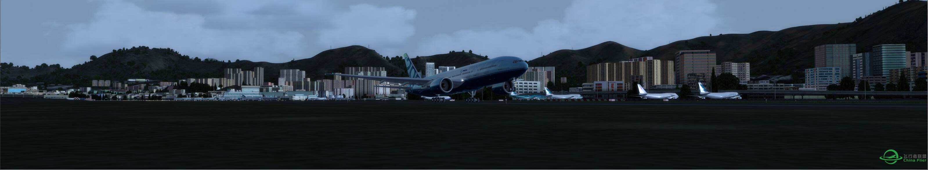 PMDG777凌晨于启德起飞（试效果）-624 