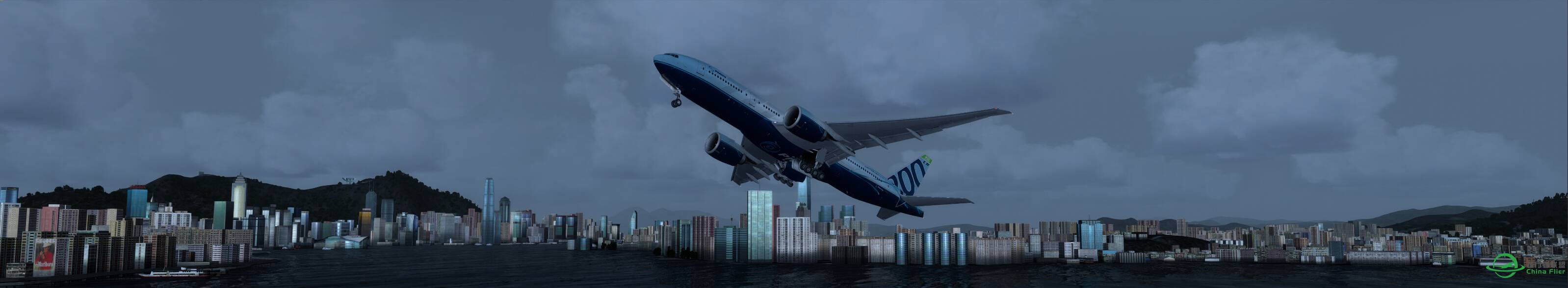 PMDG777凌晨于启德起飞（试效果）-7142 