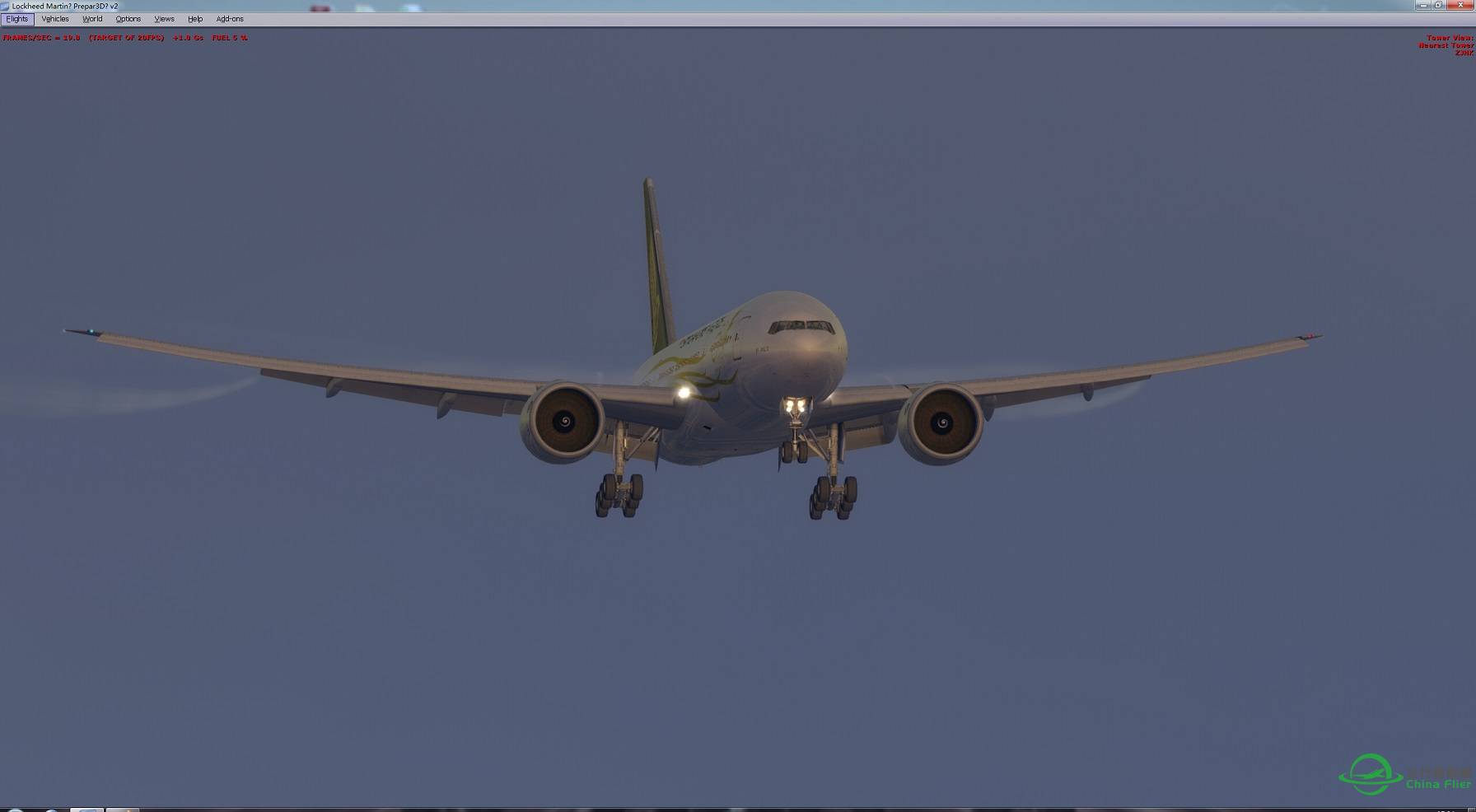 安装PMDG 777 强悍特效_ImmersionV1.20后的效果，太NB了-337 