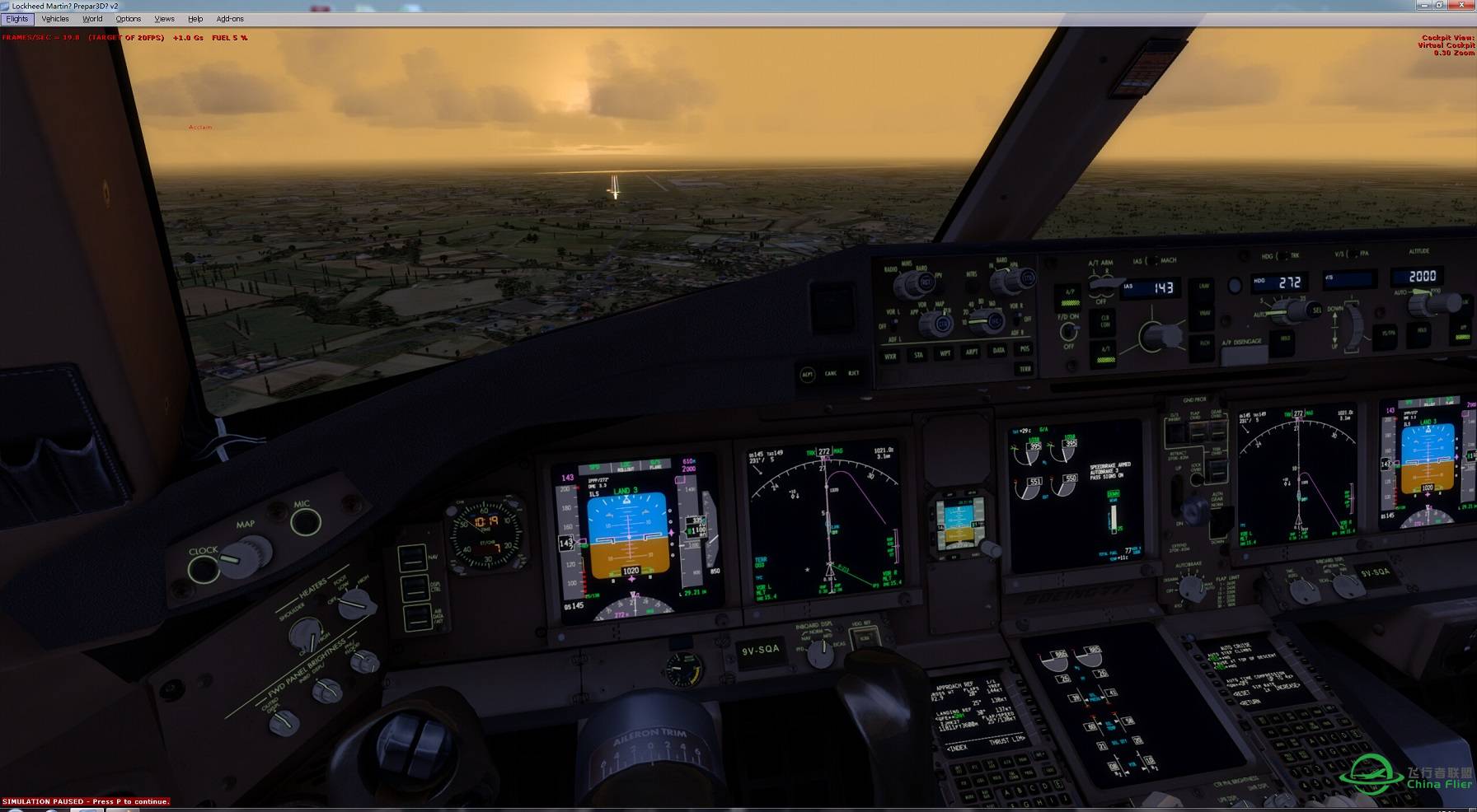 安装PMDG 777 强悍特效_ImmersionV1.20后的效果，太NB了-7039 