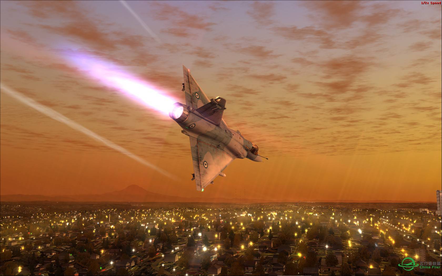 震撼的加力尾焰与迷人的灯海-8978 