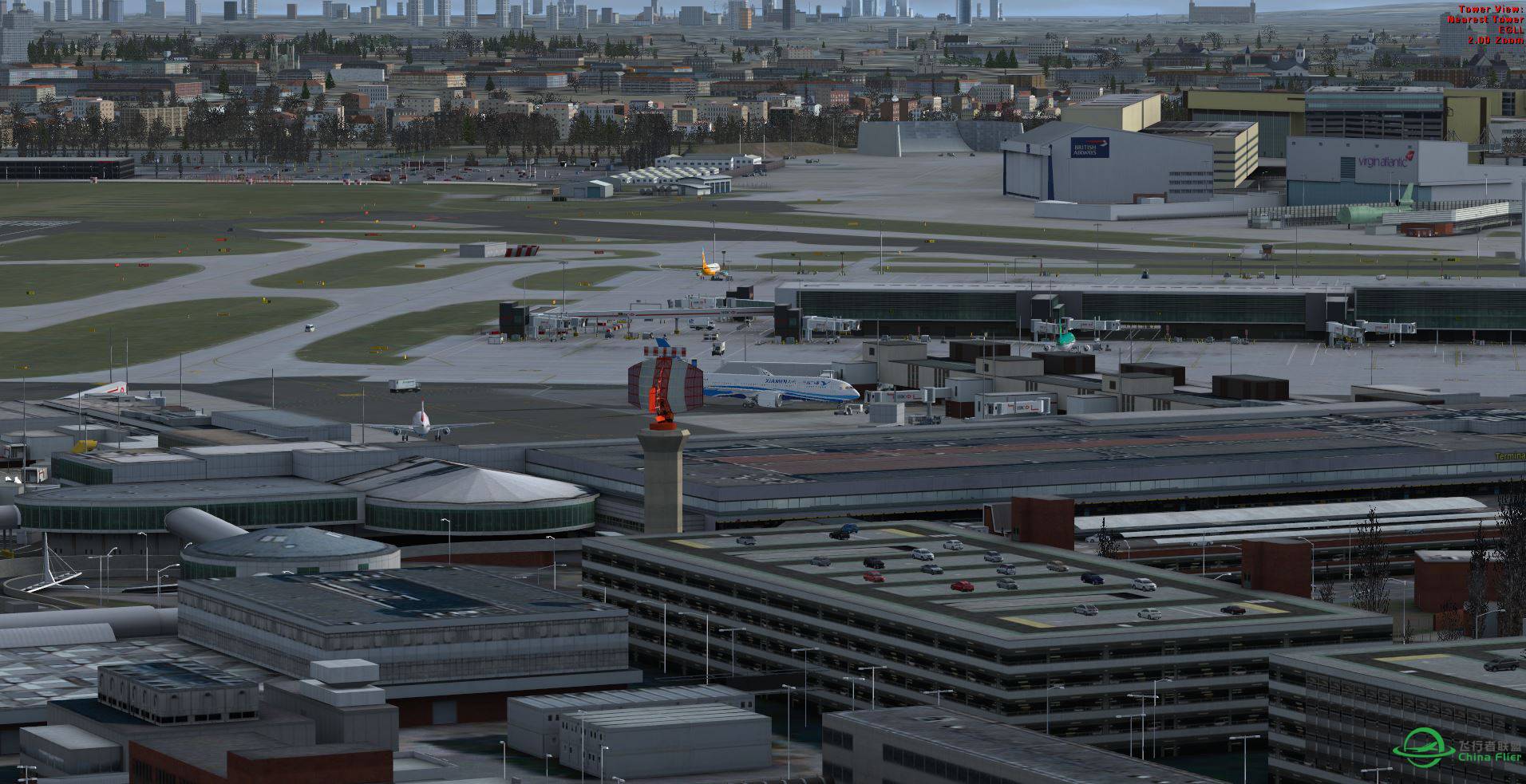 FSX EGLL with XIAMEN AIR b787-6458 