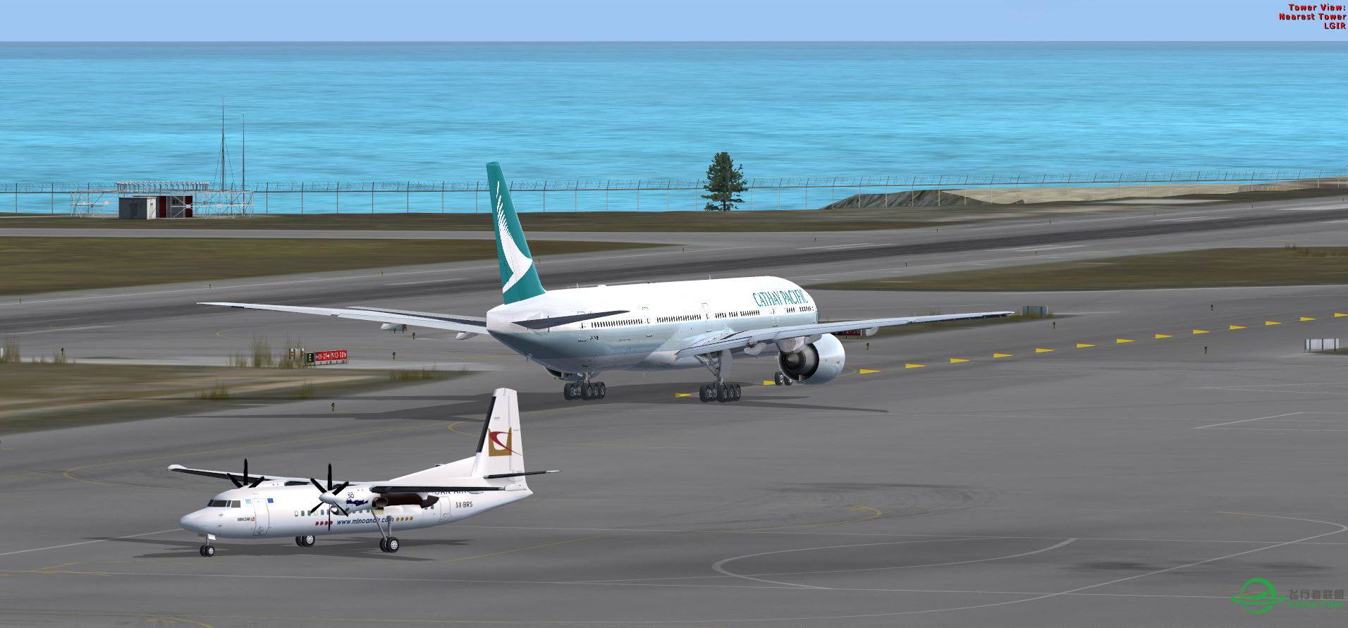 FSX B777 Cathay new texture @ LGIR-2393 