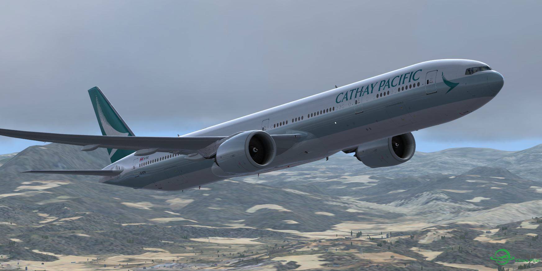FSX B777 Cathay new texture @ LGIR-6826 