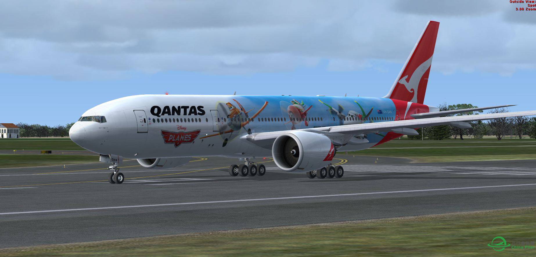 FSX B777 Qantas Disney @ LIRF-7233 