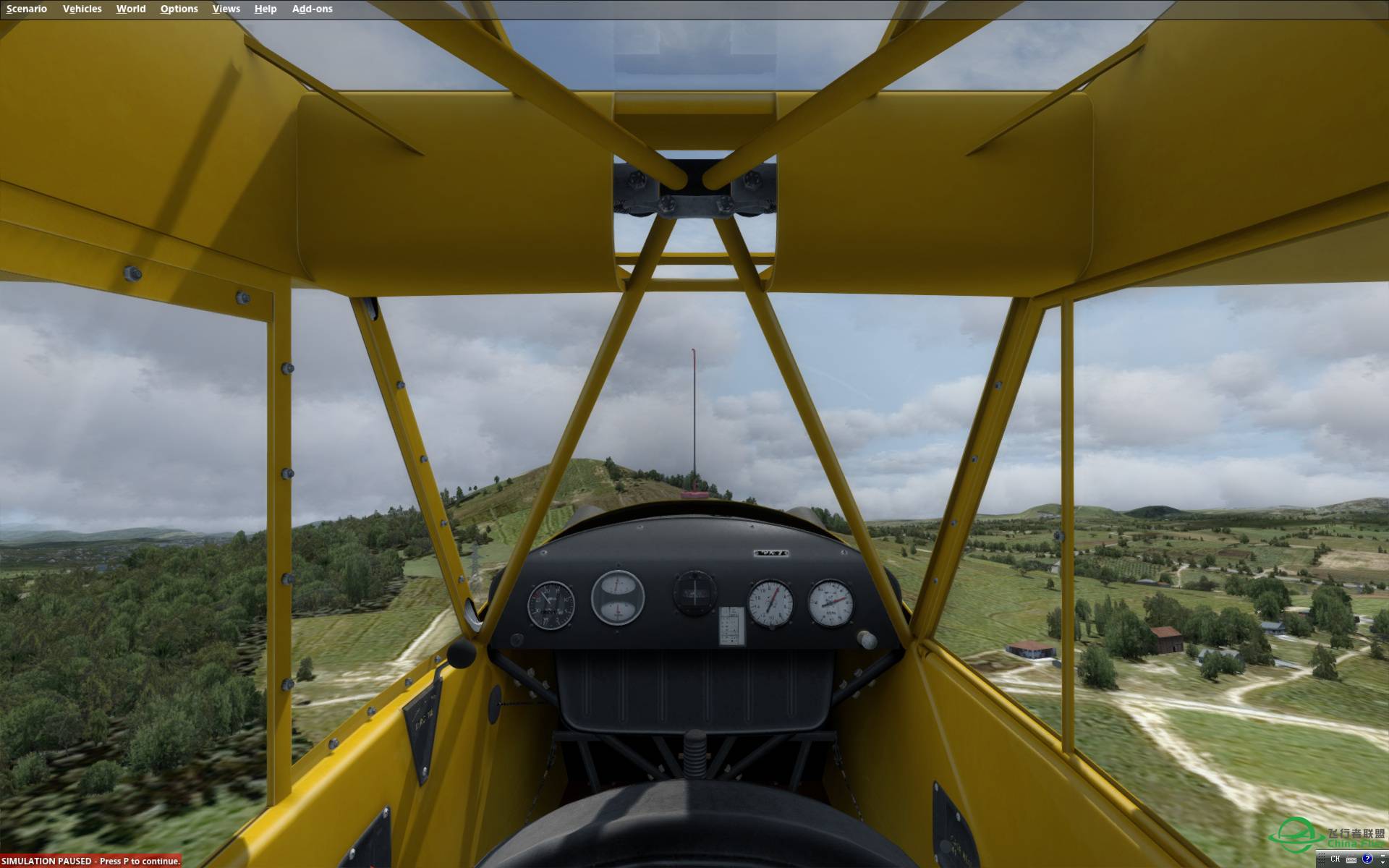 驾驶越野飞机挑战降落山顶-5035 