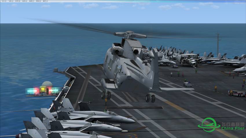 今天终于在FSX中搞定航母了，盘旋了1个小时就为欣赏欣赏-6121 