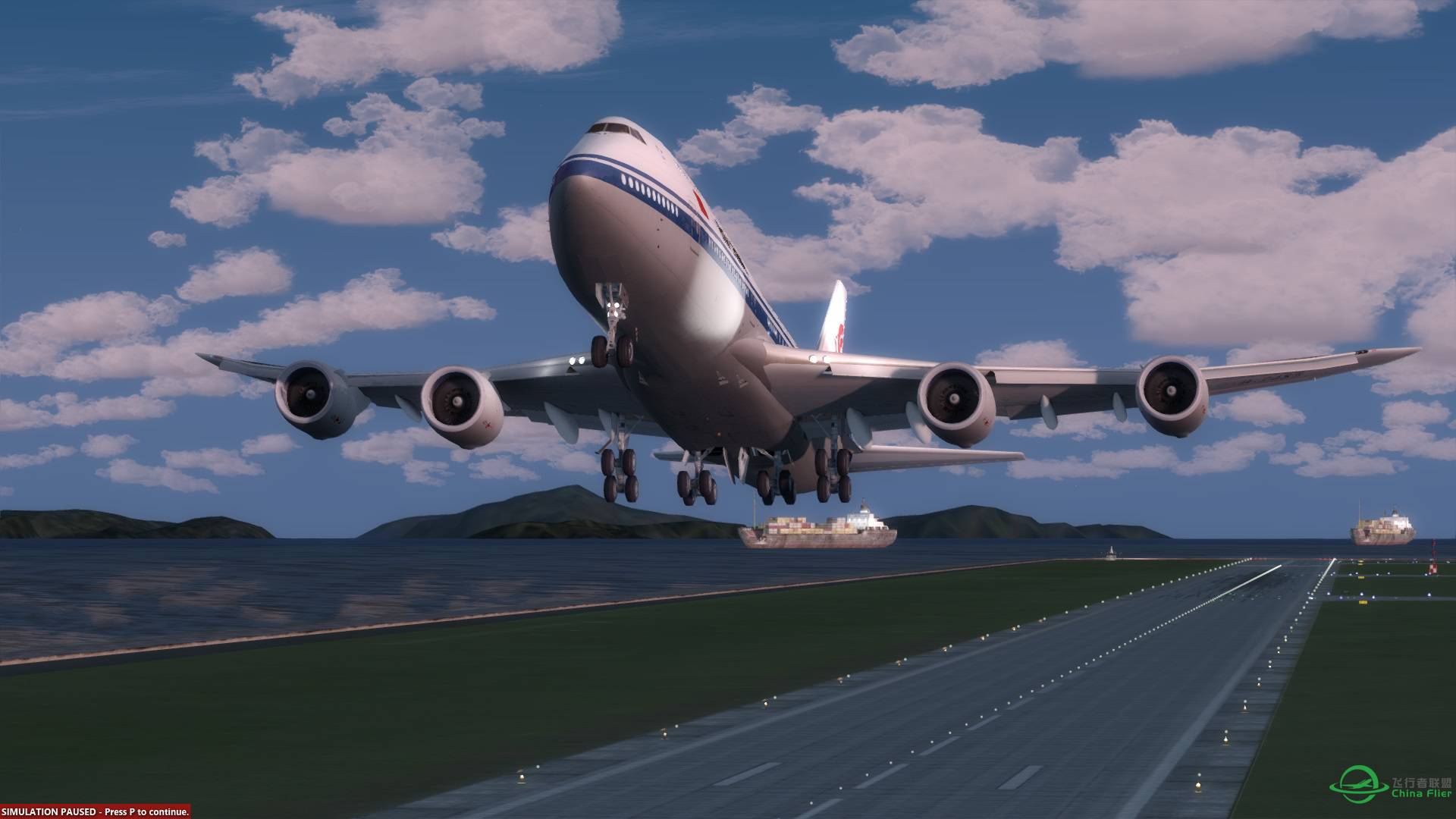 大大的744-8I白天鹅起飞了。-1375 