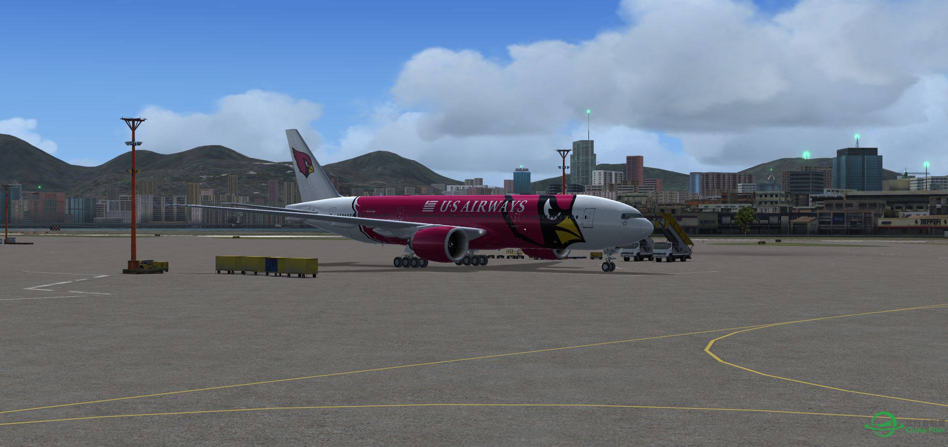 FSX B777 US AIR @ VHHX-1036 