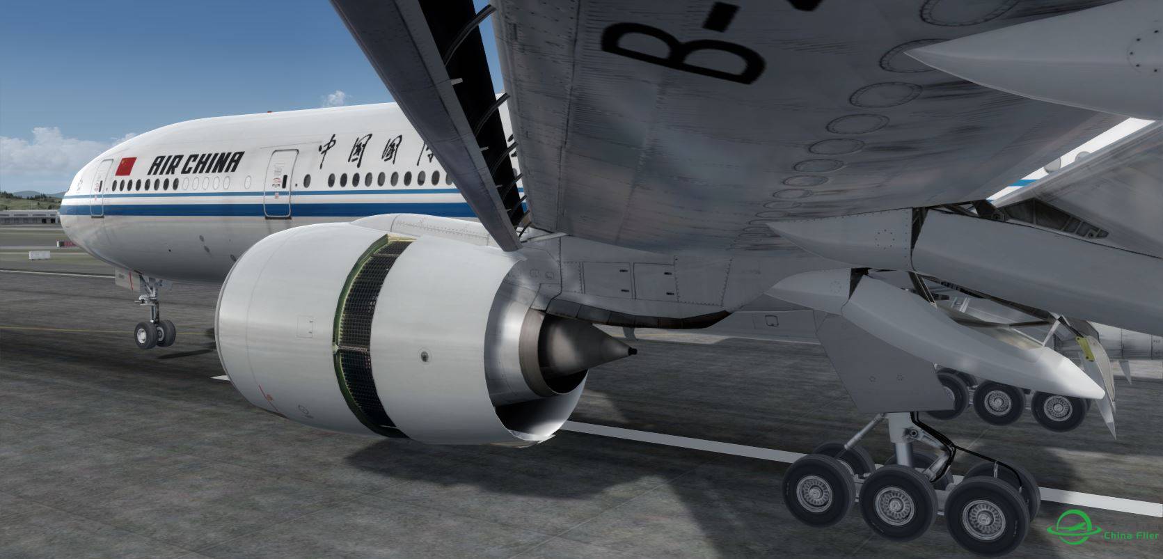 P3Dv3 国航77W落地首尔RSKI-8471 
