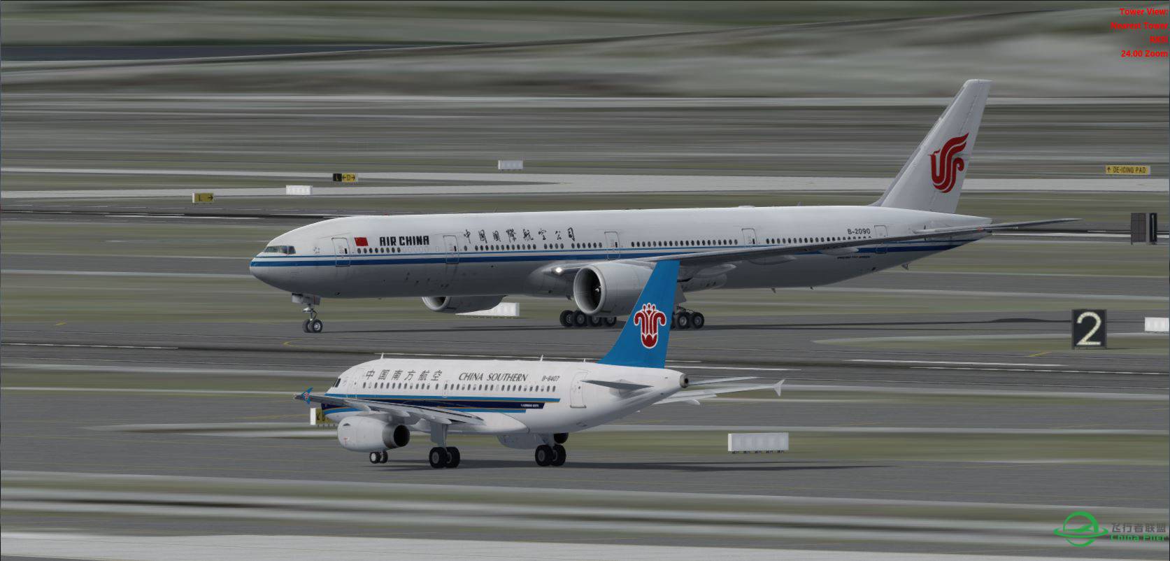 P3Dv3 国航77W落地首尔RSKI-1781 