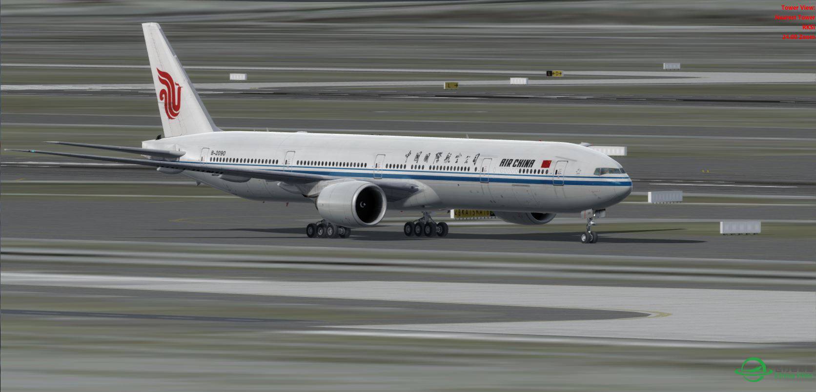 P3Dv3 国航77W落地首尔RSKI-7098 