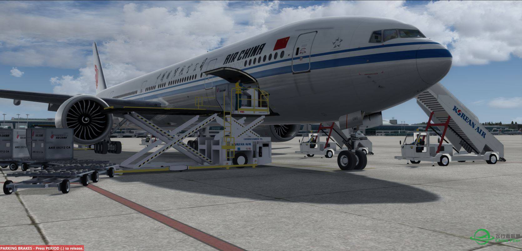P3Dv3 国航77W落地首尔RSKI-8254 