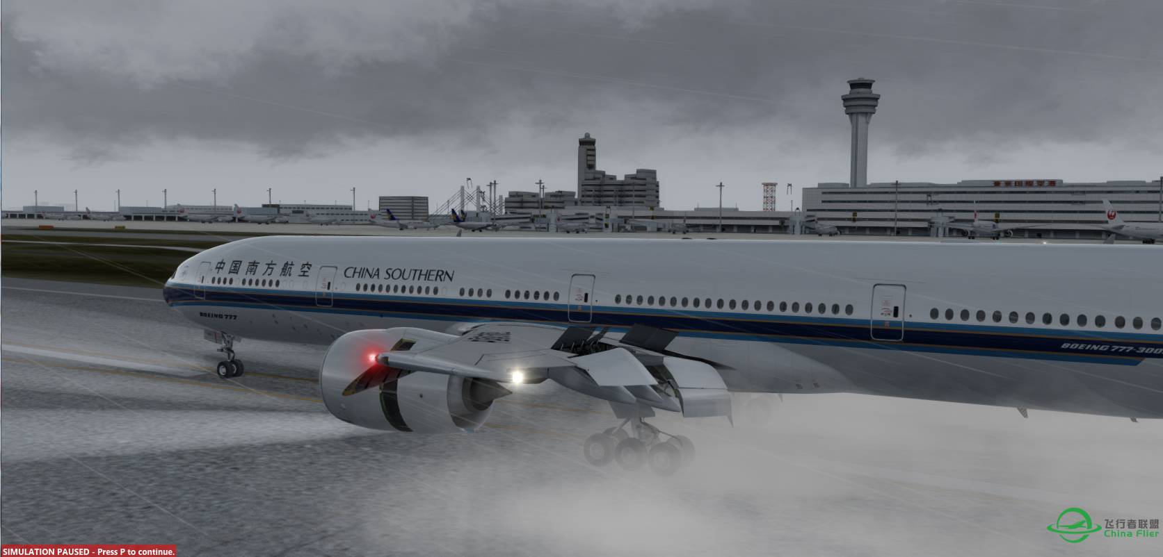 P3Dv3 南航 777-300ER ZGGG-RJTT-3651 