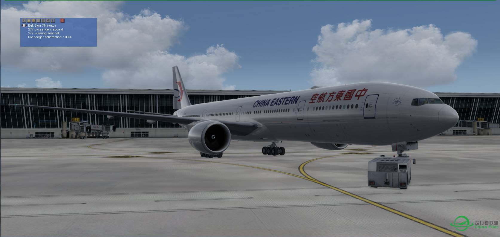 P3Dv3 东航77W浦东出发-2642 