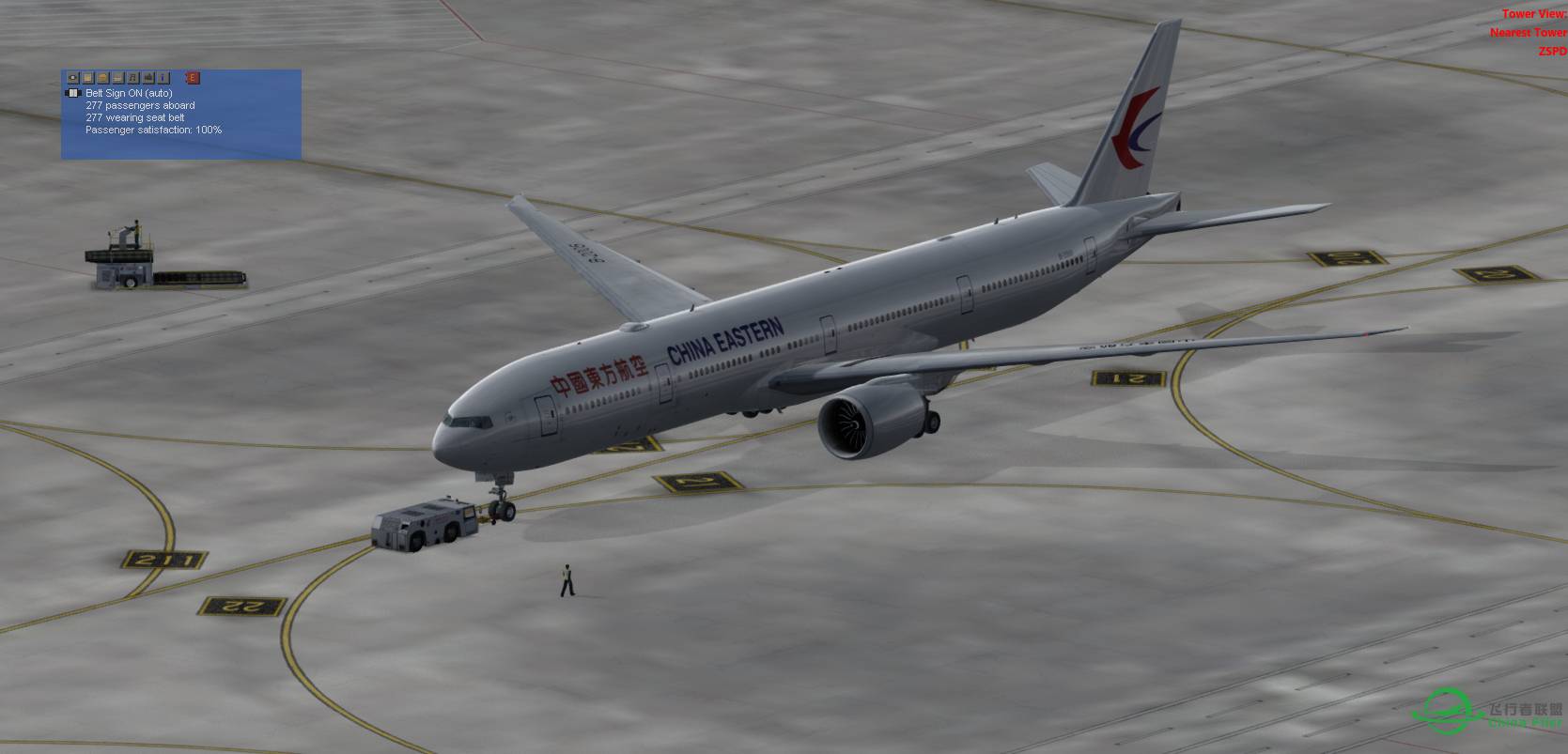 P3Dv3 东航77W浦东出发-5284 