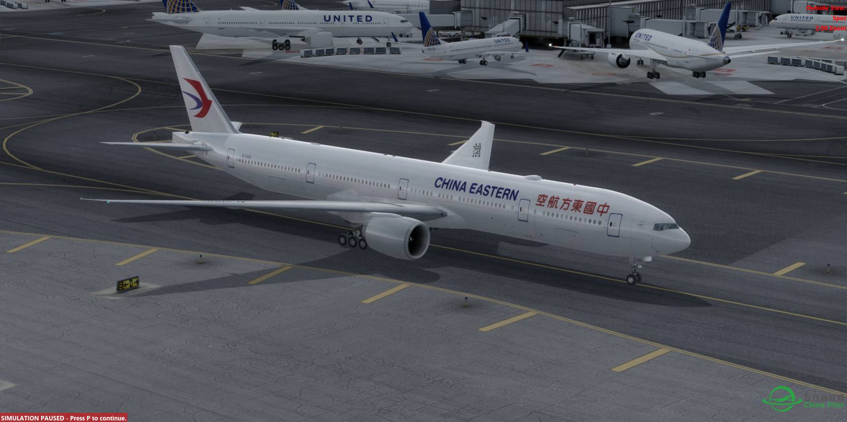 P3Dv3.2 东航 MU589 77W@KSFO-2937 