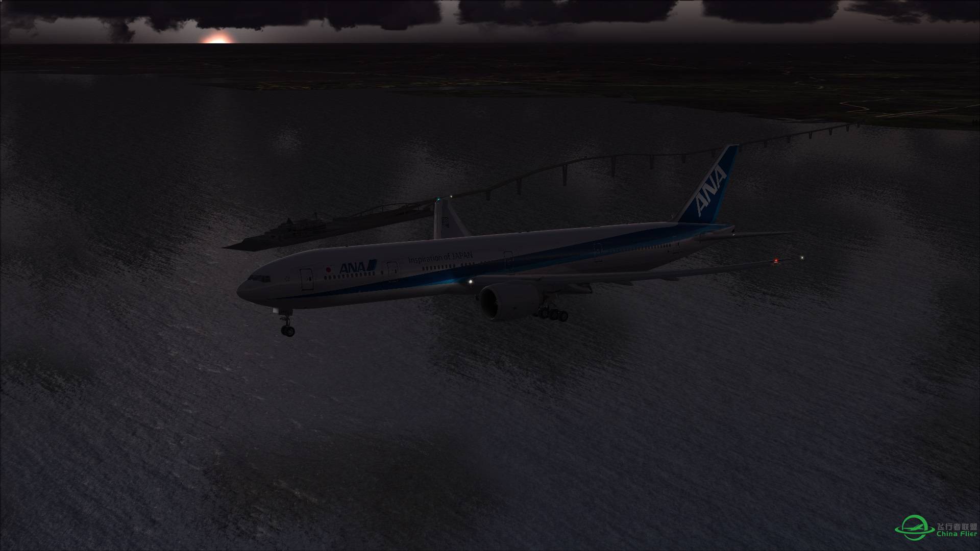 [FSX] HND国际线开发 全日空NH105 洛杉矶-东京羽田-3133 