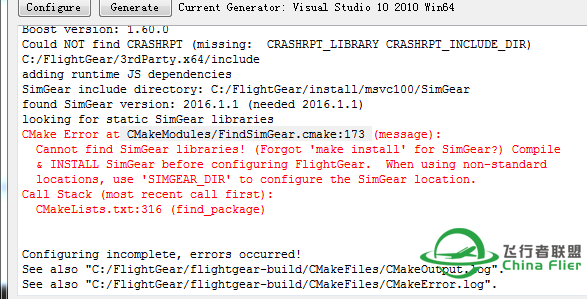 有没有大神指导cmake生成flightgear是后找不到simgear的问题呀-726 