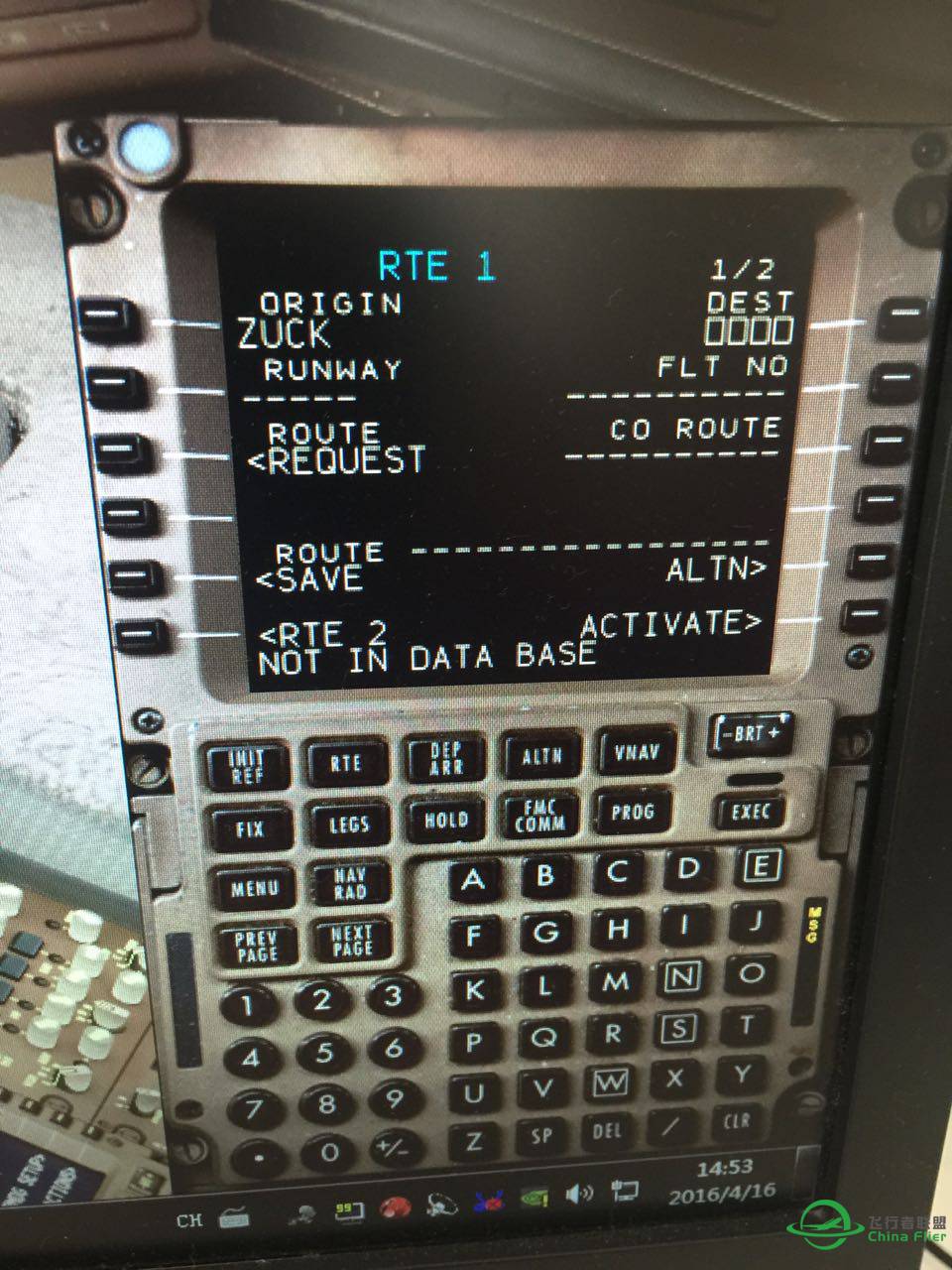 fmc 在重庆zuck 20跑道 显示not in database 1602的导航-1341 