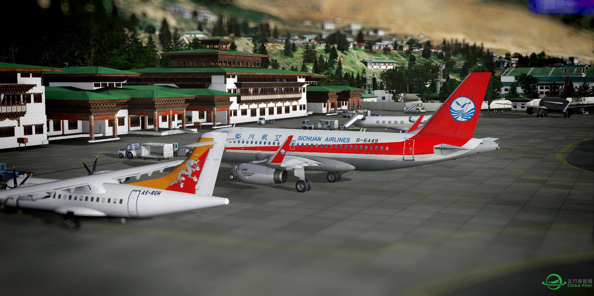 四川航空 不丹帕罗 直飞 西双版纳景洪机场-3174 