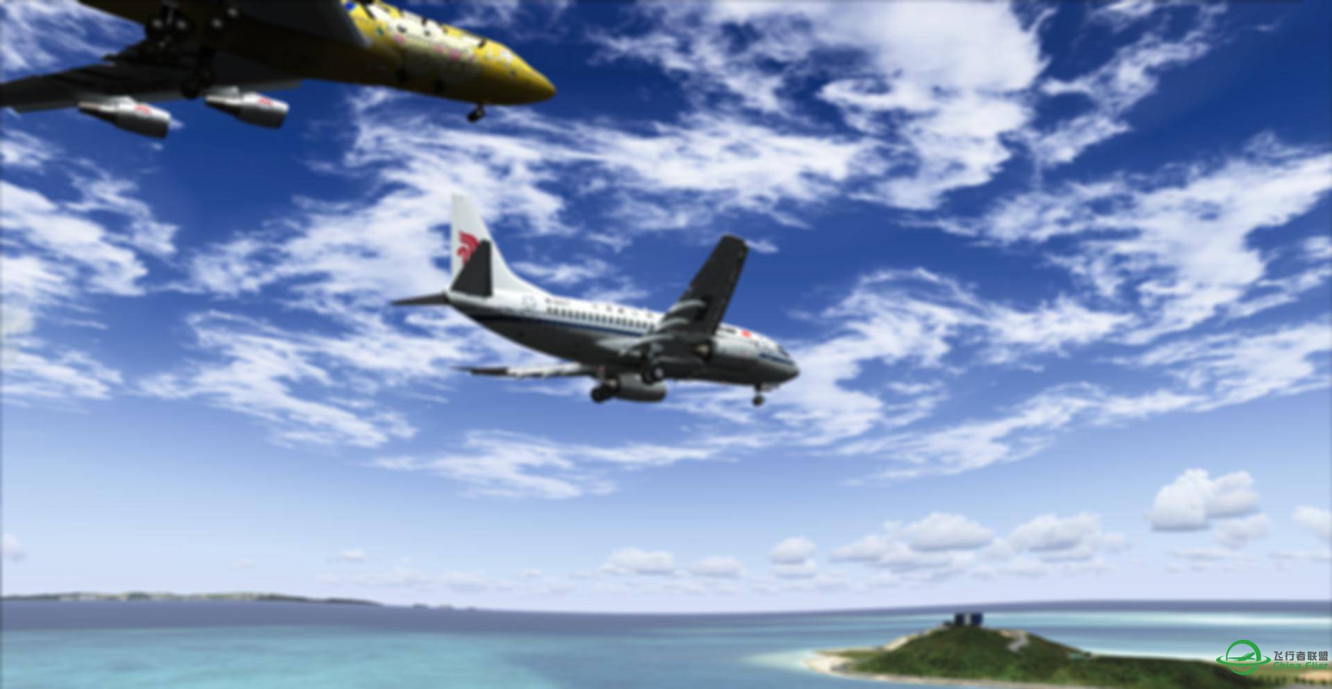 冲绳进场，全日空皮卡丘747 彩绘机 霸气抢道【附视频】-4602 