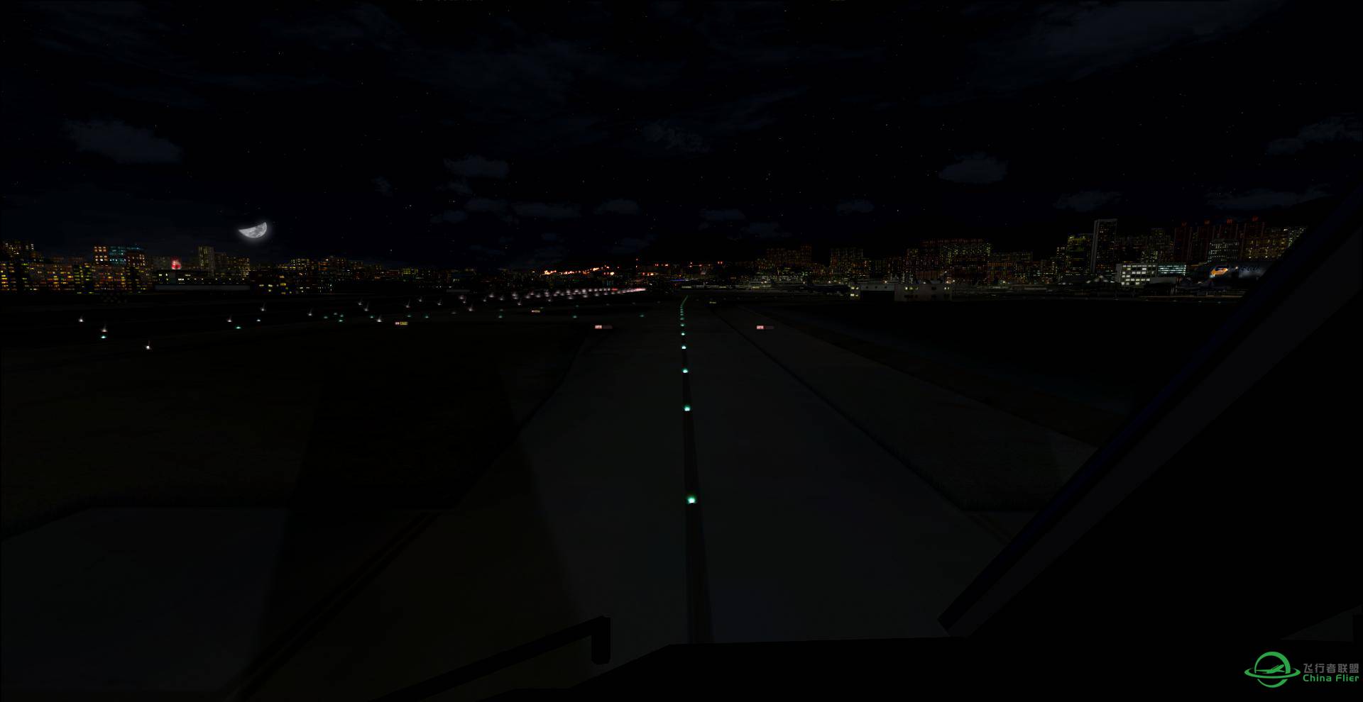 汉莎744飞行员之眼，带你感受夜 启德之夜 EDDM_VHHX-4954 