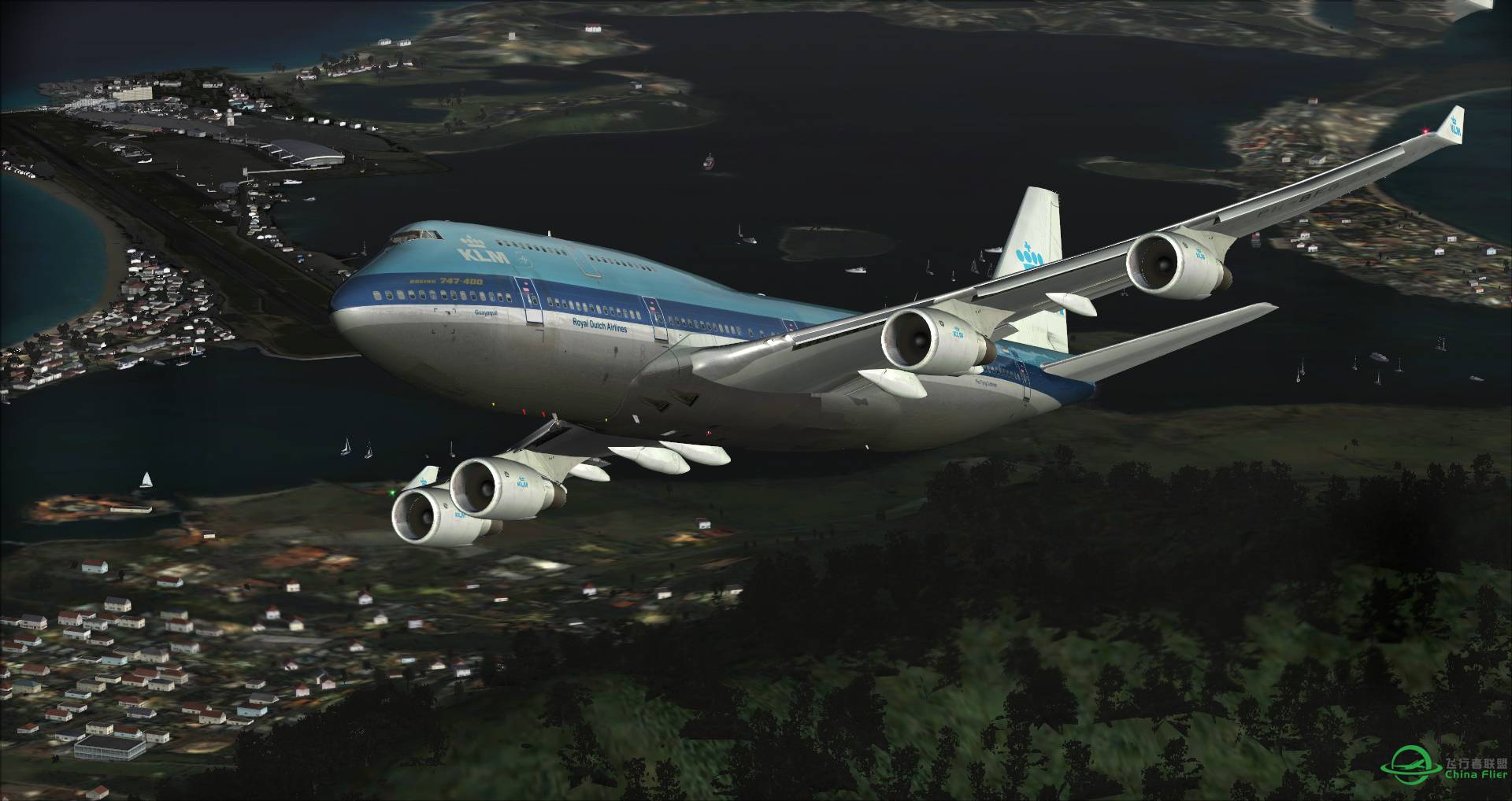 KLM荷兰皇家航空老涂装 圣马丁直飞 纽瓦克自由国际机场-2772 