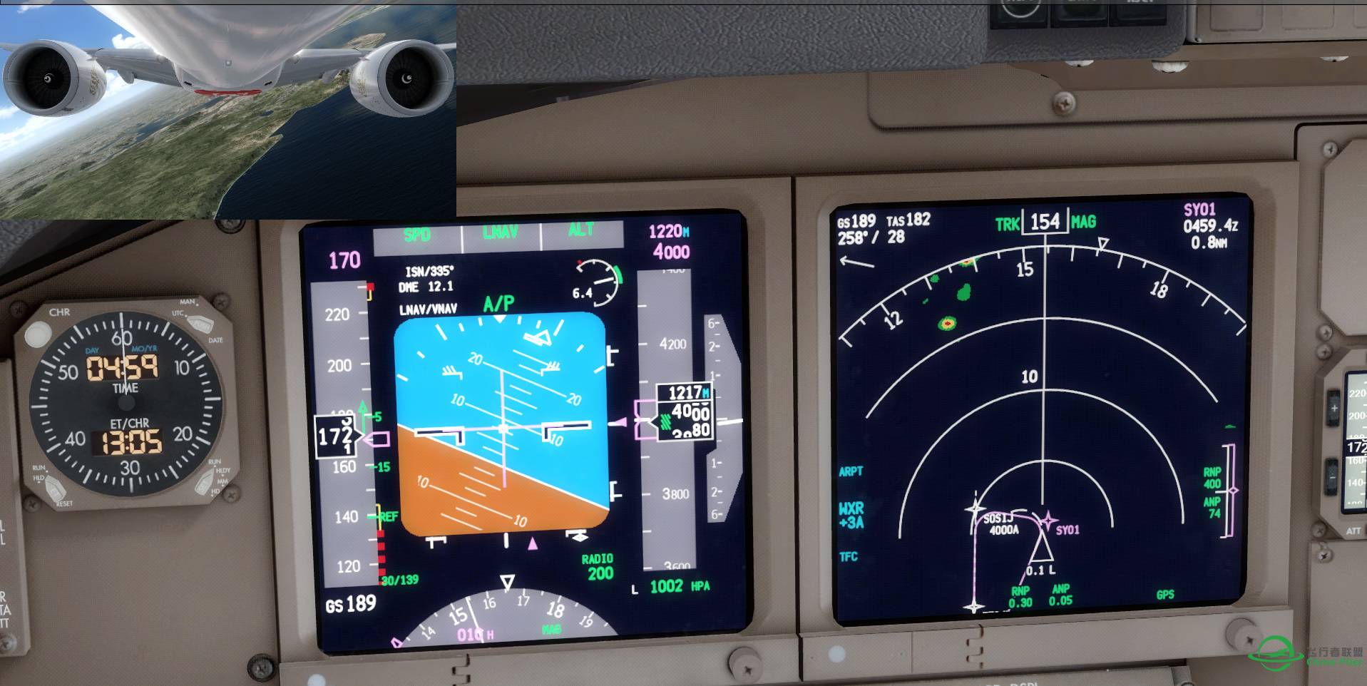 Prepar3D OMDB-YSSY Boeing 777-300ER Cross-wind Landing-1005 