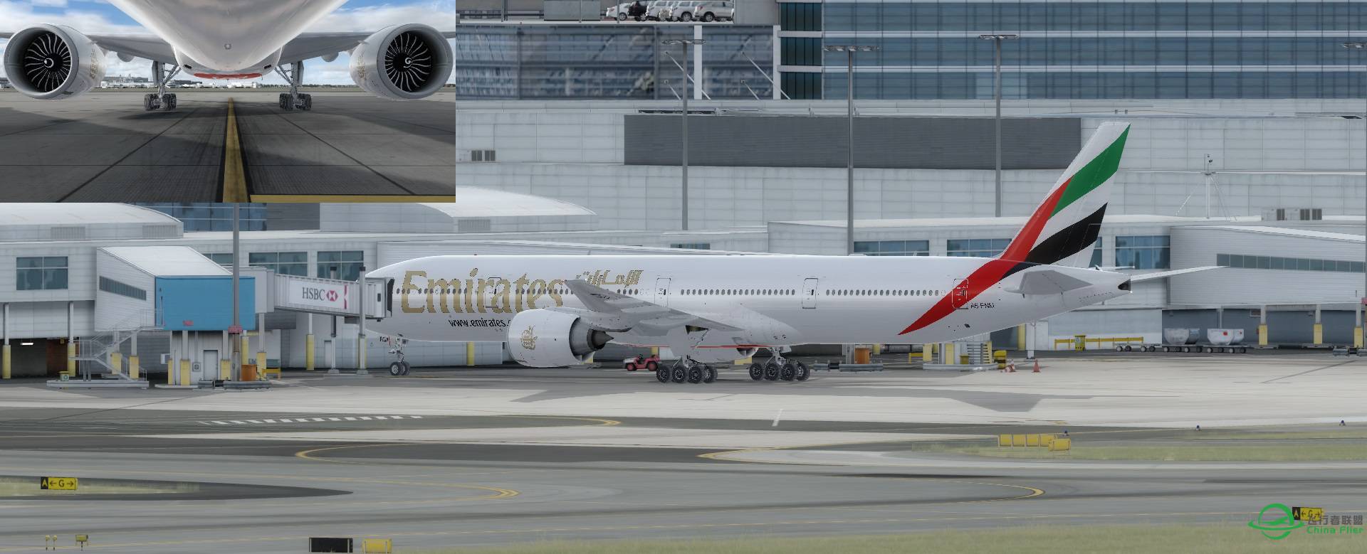 Prepar3D OMDB-YSSY Boeing 777-300ER Cross-wind Landing-1521 