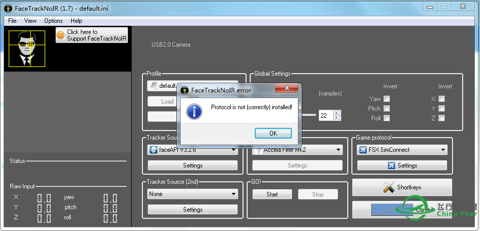 FaceTrackNoIR头瞄软件问题-2765 