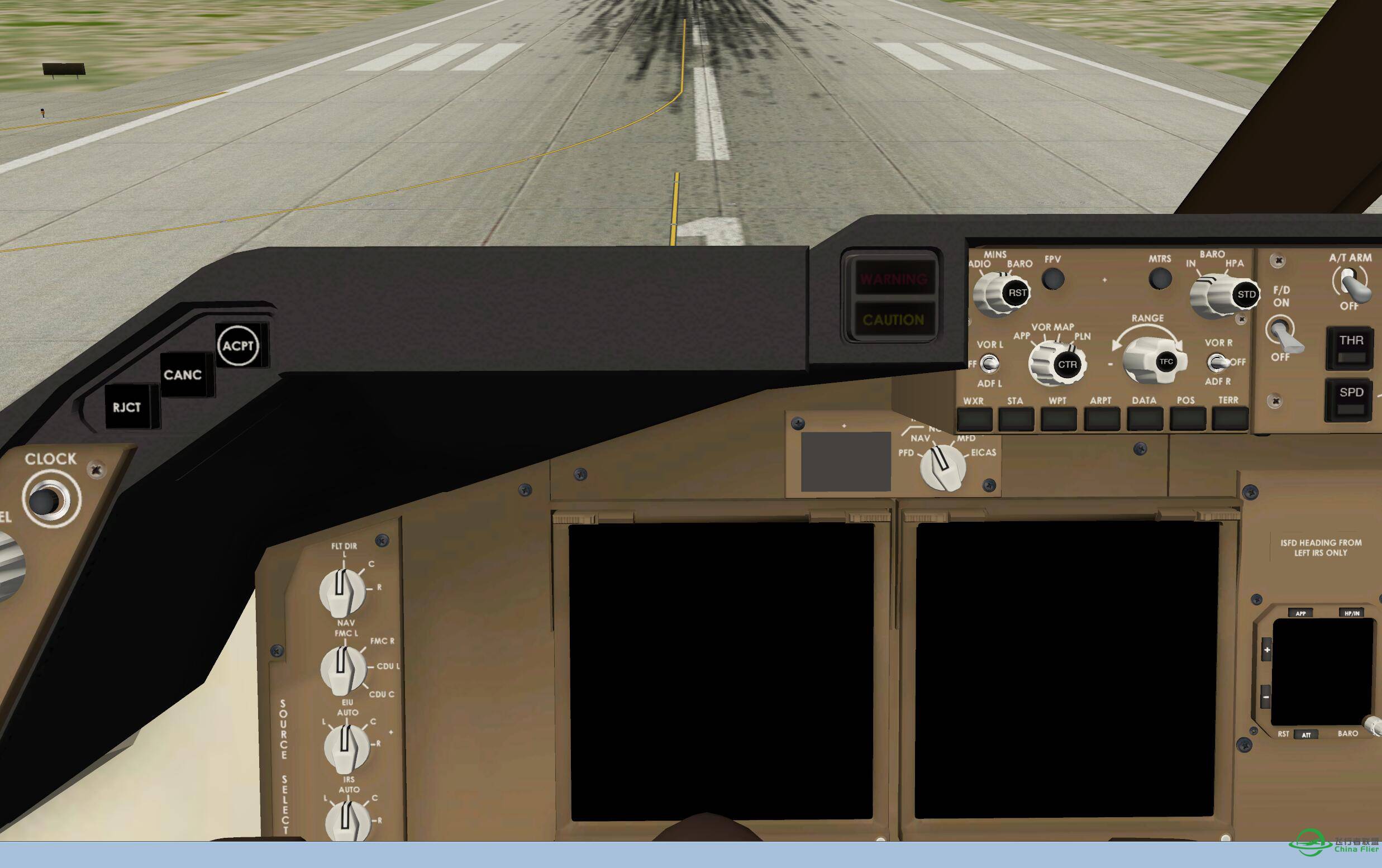 三屏下使用X-PLANE，座舱拉伸受限-9735 