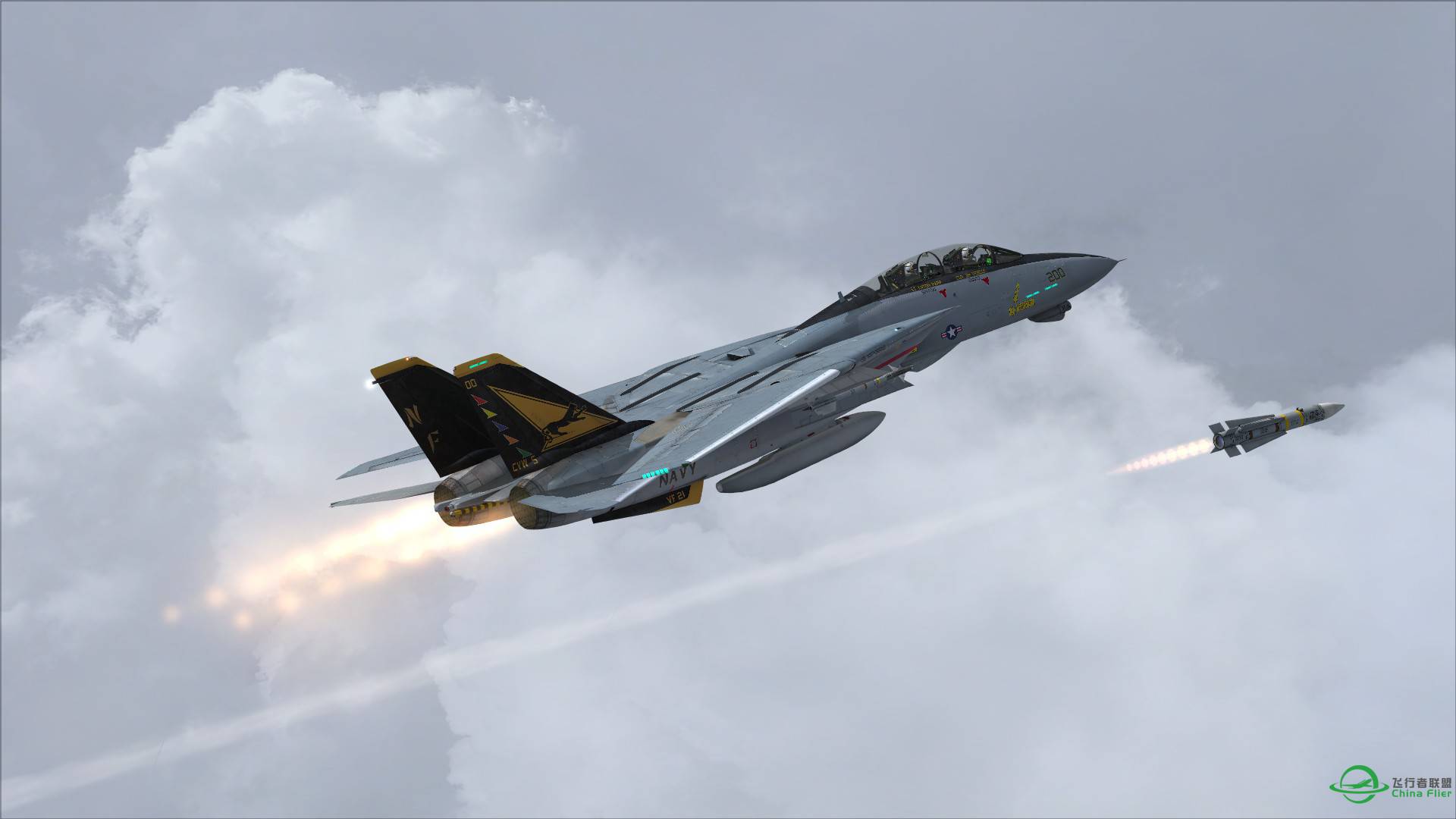 F-14发射AIM54不死鸟飞弹-7472 