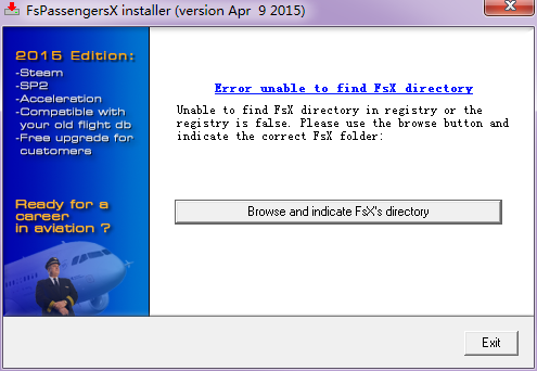 FSP安装找不到FSX安装目录？有没有人遇到这个问题？-3960 